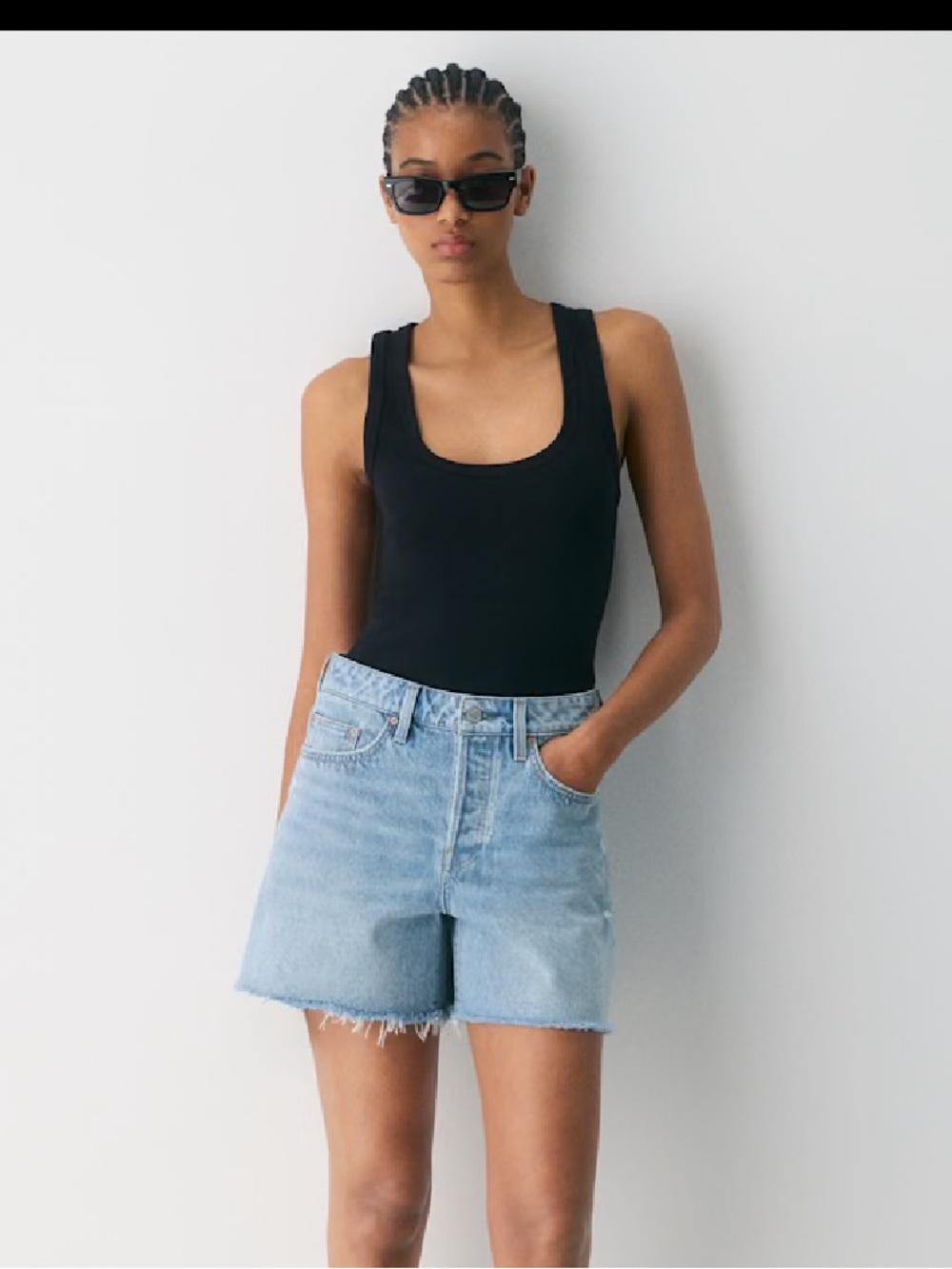 Aritzia Denim Forum The Ex Boyfriend Short 9 Yrs Blondie Bleu Relaxed Cut Off 27